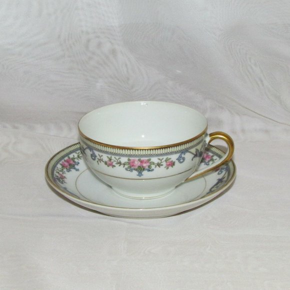 Chan Lake Antique Noritake China Cup & Saucer Japan Cottagecore - Picture 8 of 9